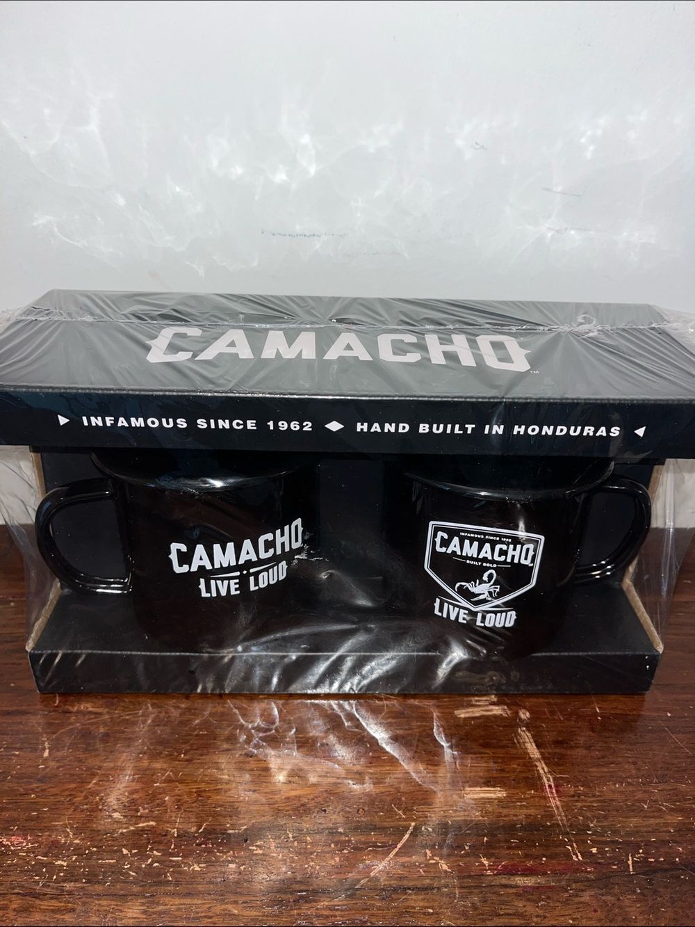 New (2) TWO CAMACHO Honduras Steel Cigar Coffee Mug-Limited Edition Box Sealed